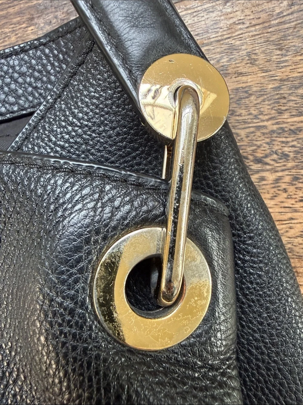 Michael Kors Raven Large Pebbled Leather Shoulder Tote Black Leather Purse bag